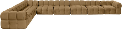 Camden Saddle Velvet Performance Fabric Upholstered Sectional, 8-Piece (Style 2)