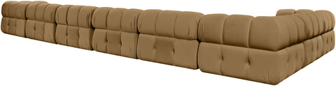 Camden Saddle Velvet Performance Fabric Upholstered Sectional, 8-Piece (Style 2)