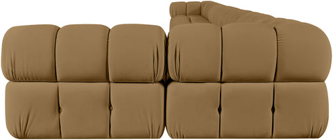 Camden Saddle Velvet Performance Fabric Upholstered Sectional, 8-Piece (Style 4)