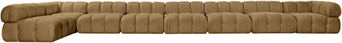 Camden Saddle Velvet Performance Fabric Upholstered Sectional, 8-Piece (Style 4)