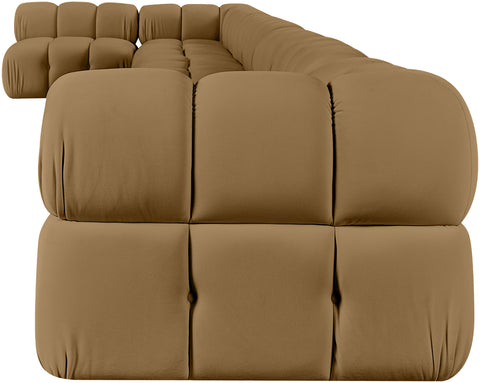 Camden Saddle Velvet Performance Fabric Upholstered Sectional, 8-Piece (Style 4)
