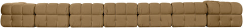 Camden Saddle Velvet Performance Fabric Upholstered Sectional, 8-Piece (Style 4)