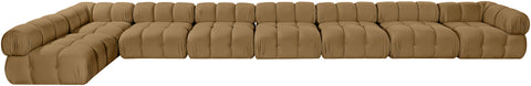 Camden Saddle Velvet Performance Fabric Upholstered Sectional, 8-Piece (Style 4)