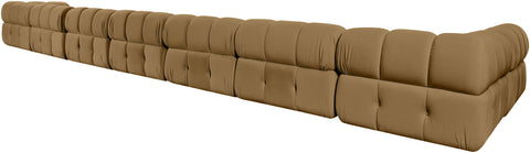 Camden Saddle Velvet Performance Fabric Upholstered Sectional, 8-Piece (Style 4)
