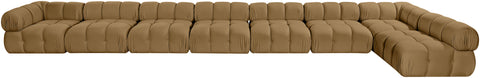 Camden Saddle Velvet Performance Fabric Upholstered Sectional, 8-Piece (Style 4)