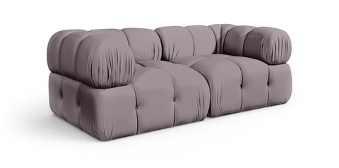 Camden Taupe Velvet Performance Fabric Upholstered Sofa, 2-Piece