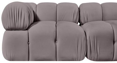 Camden Taupe Velvet Performance Fabric Upholstered Sofa, 2-Piece