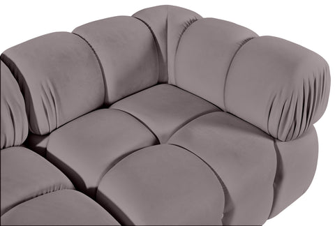 Camden Taupe Velvet Performance Fabric Upholstered Sofa, 2-Piece