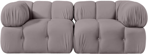 Camden Taupe Velvet Performance Fabric Upholstered Sofa, 2-Piece
