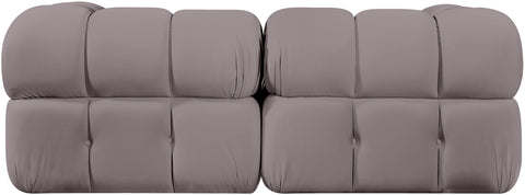 Camden Taupe Velvet Performance Fabric Upholstered Sofa, 2-Piece
