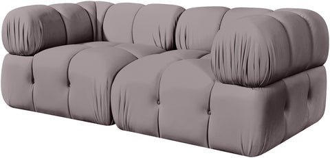 Camden Taupe Velvet Performance Fabric Upholstered Sofa, 2-Piece