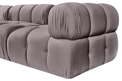 Camden Taupe Velvet Performance Fabric Upholstered Sofa, 3-Piece