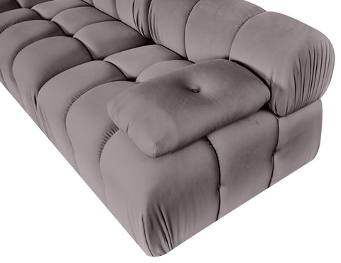 Camden Taupe Velvet Performance Fabric Upholstered Sofa, 3-Piece (Style 2)
