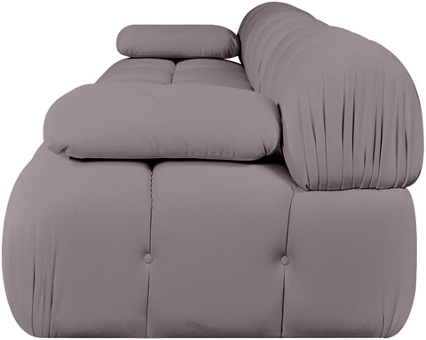 Camden Taupe Velvet Performance Fabric Upholstered Sofa, 3-Piece (Style 2)