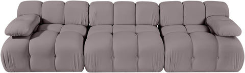 Camden Taupe Velvet Performance Fabric Upholstered Sofa, 3-Piece (Style 2)