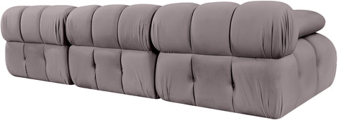 Camden Taupe Velvet Performance Fabric Upholstered Sofa, 3-Piece (Style 2)