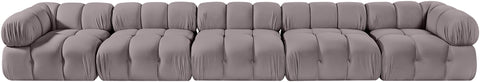 Camden Taupe Velvet Performance Fabric Upholstered Sofa, 5-Piece