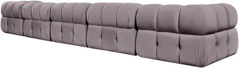 Camden Taupe Velvet Performance Fabric Upholstered Sofa, 5-Piece