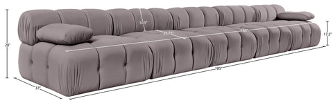 Camden Taupe Velvet Performance Fabric Upholstered Sofa, 5-Piece (Style 2)