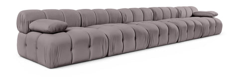 Camden Taupe Velvet Performance Fabric Upholstered Sofa, 5-Piece (Style 2)