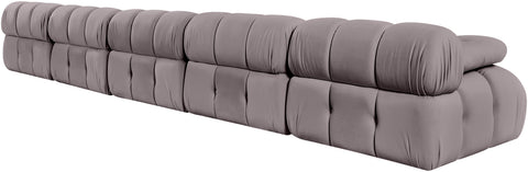 Camden Taupe Velvet Performance Fabric Upholstered Sofa, 5-Piece (Style 2)