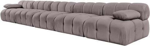Camden Taupe Velvet Performance Fabric Upholstered Sofa, 5-Piece (Style 2)