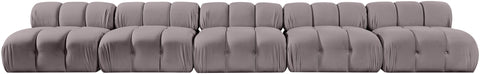 Camden Taupe Velvet Performance Fabric Upholstered Sofa, 5-Piece (Style 2)
