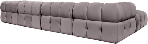 Camden Taupe Velvet Performance Fabric Upholstered Sectional, 5-Piece