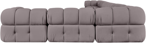 Camden Taupe Velvet Performance Fabric Upholstered Sectional, 8-Piece (Style 2)