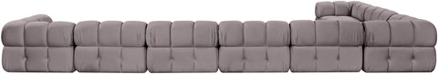 Camden Taupe Velvet Performance Fabric Upholstered Sectional, 8-Piece (Style 2)