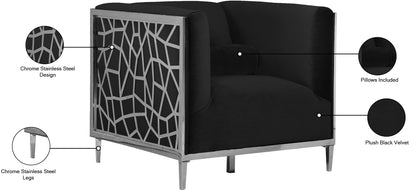 Elegante Black Velvet Chair C