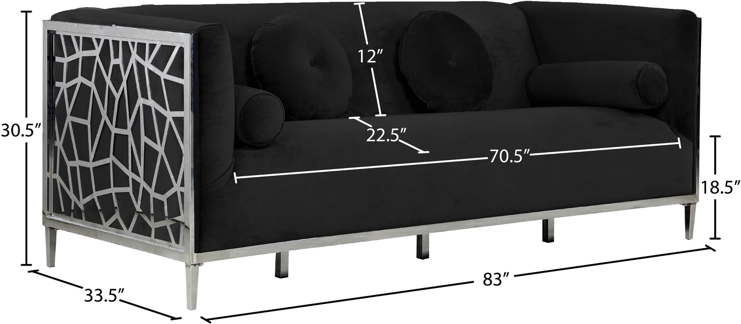 elegante black velvet sofa s