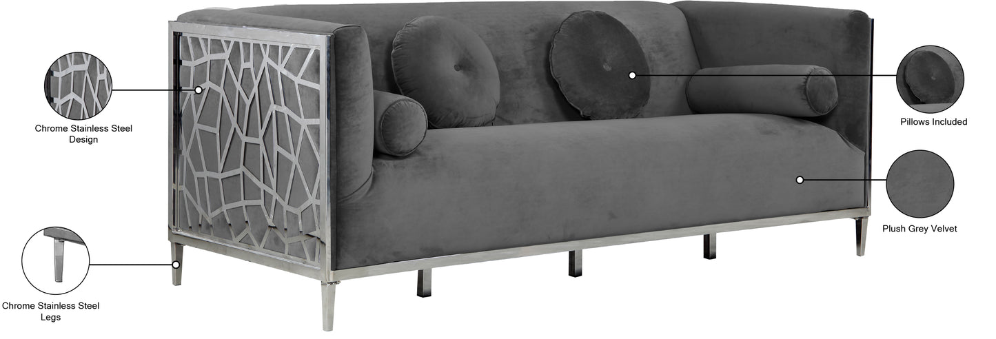 elegante grey velvet sofa s