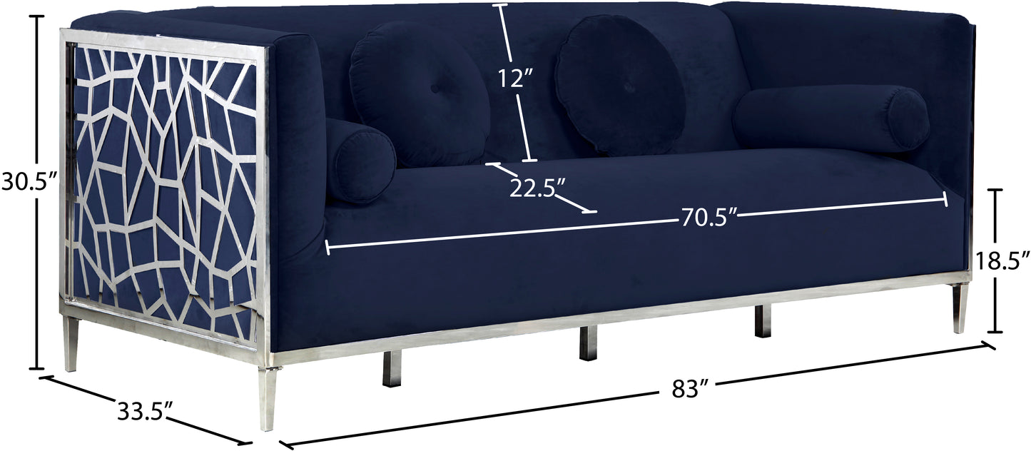 elegante navy velvet sofa s