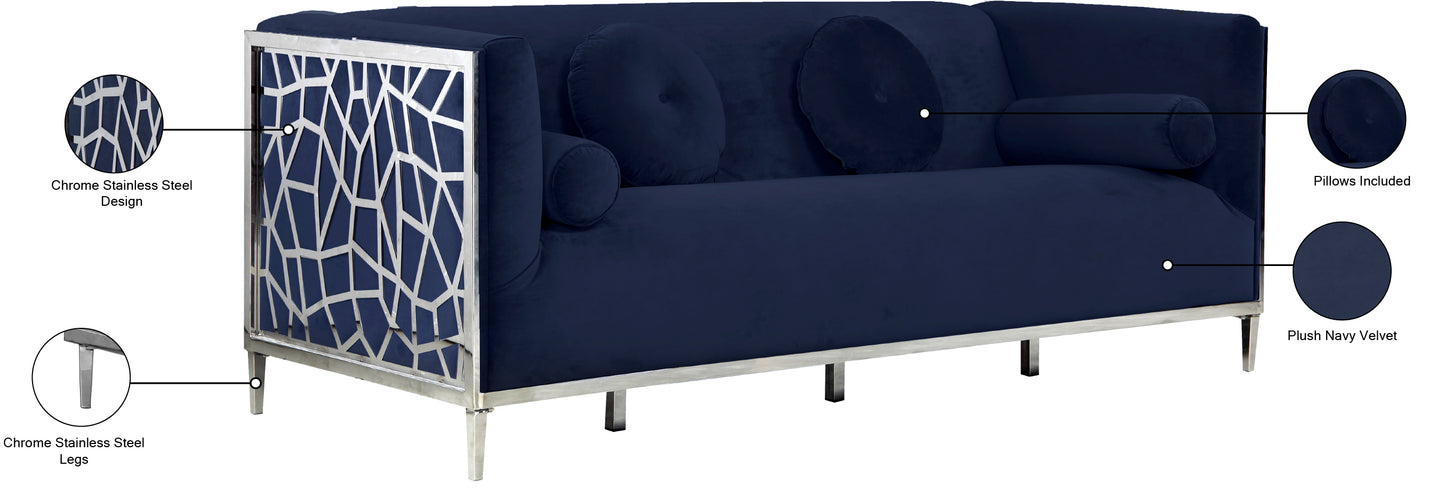 elegante navy velvet sofa s