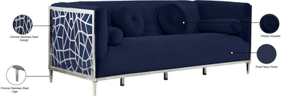 Elegante Navy Velvet Sofa S