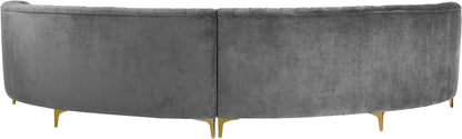 Jester Grey Velvet 2pc. Sectional Sectional