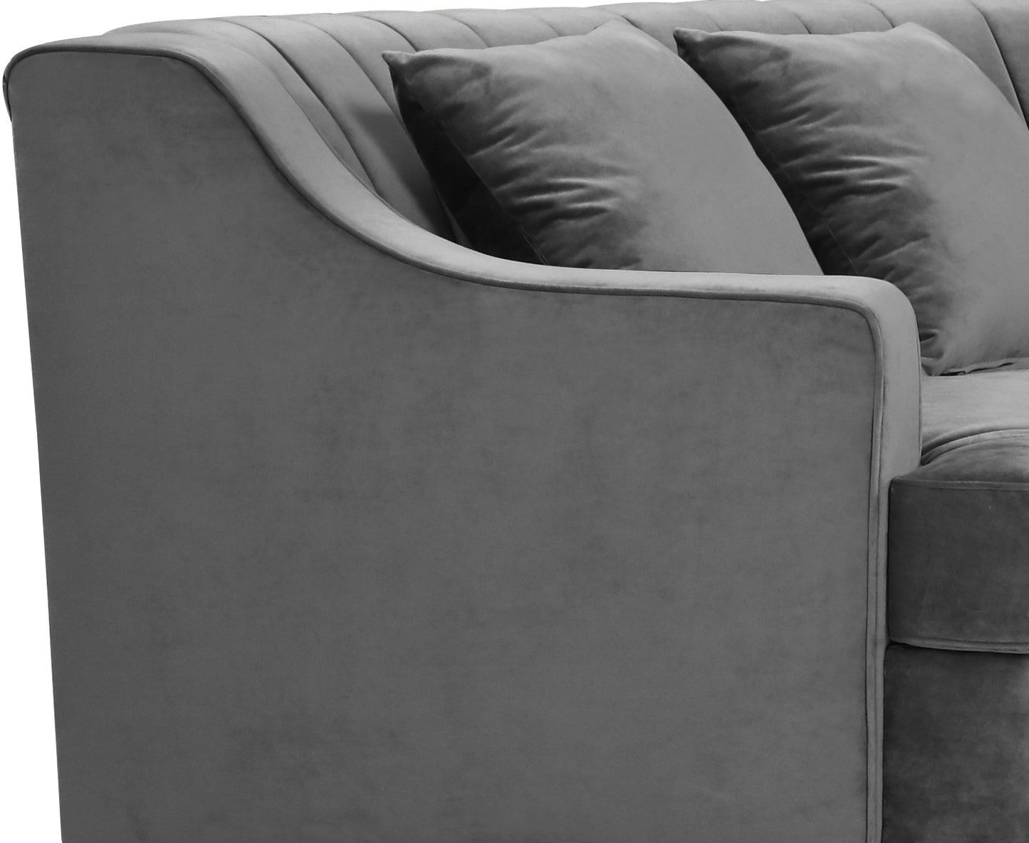 jester grey velvet 2pc. sectional sectional