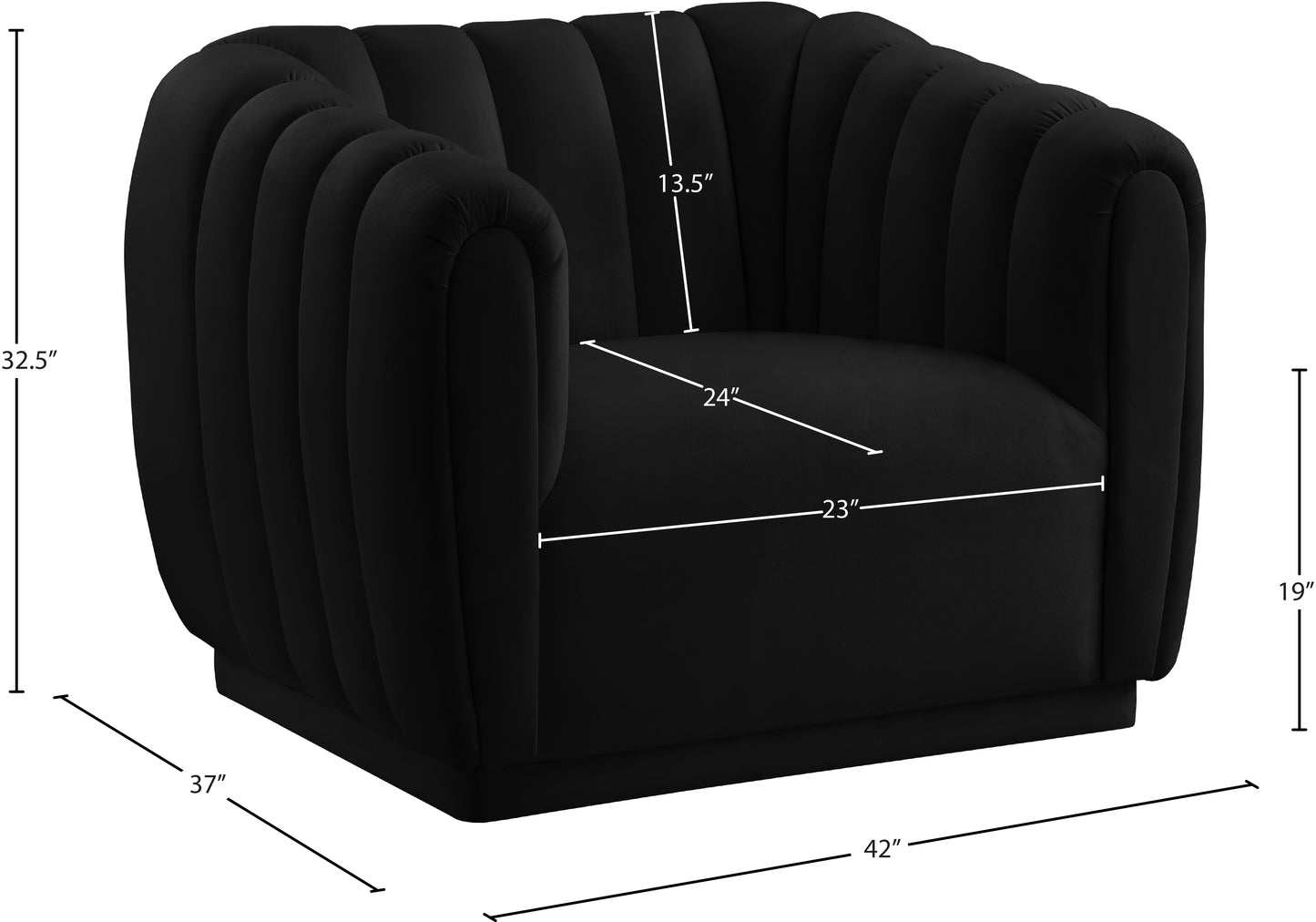 carter black velvet chair c