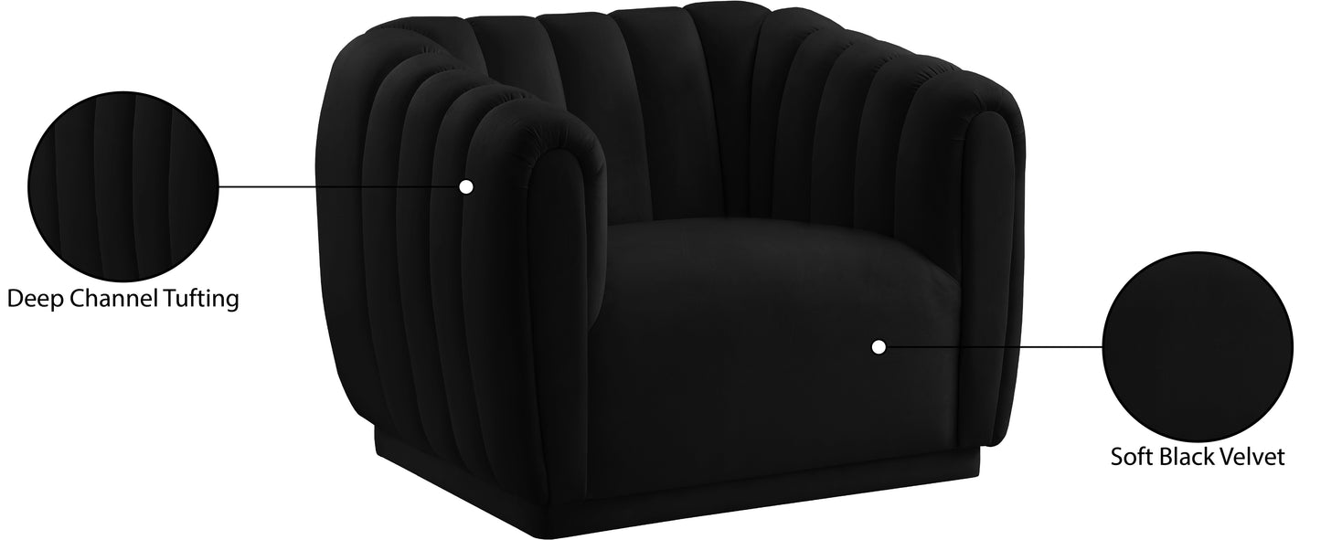 carter black velvet chair c