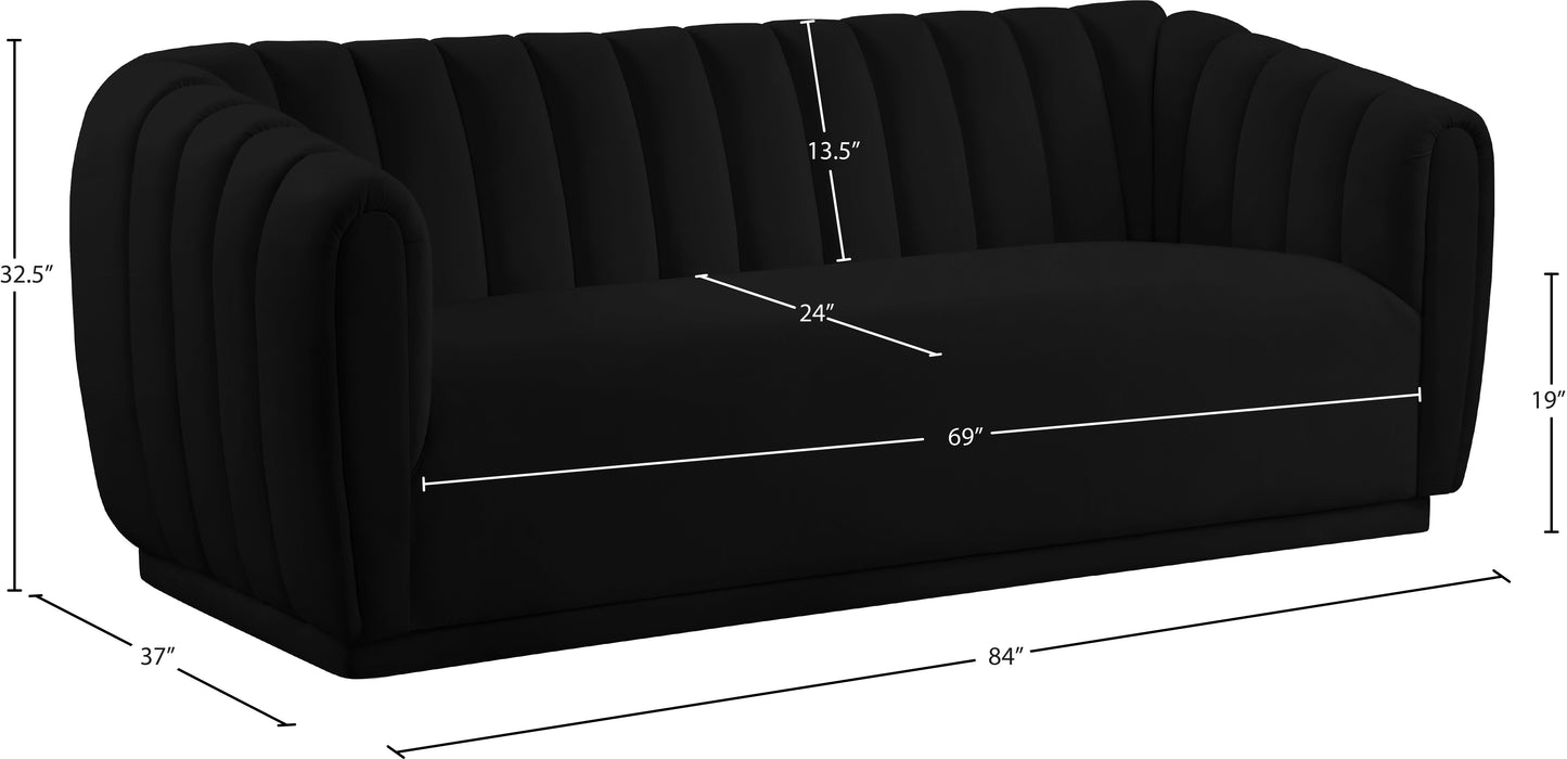 carter black velvet sofa s