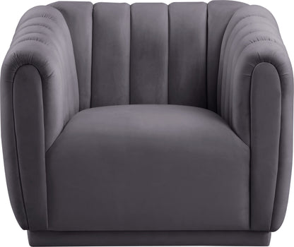 Carter Grey Velvet Chair C