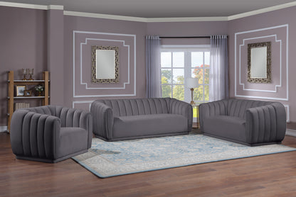 Carter Grey Velvet Loveseat L