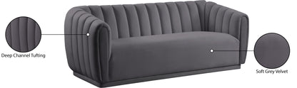 Carter Grey Velvet Sofa S