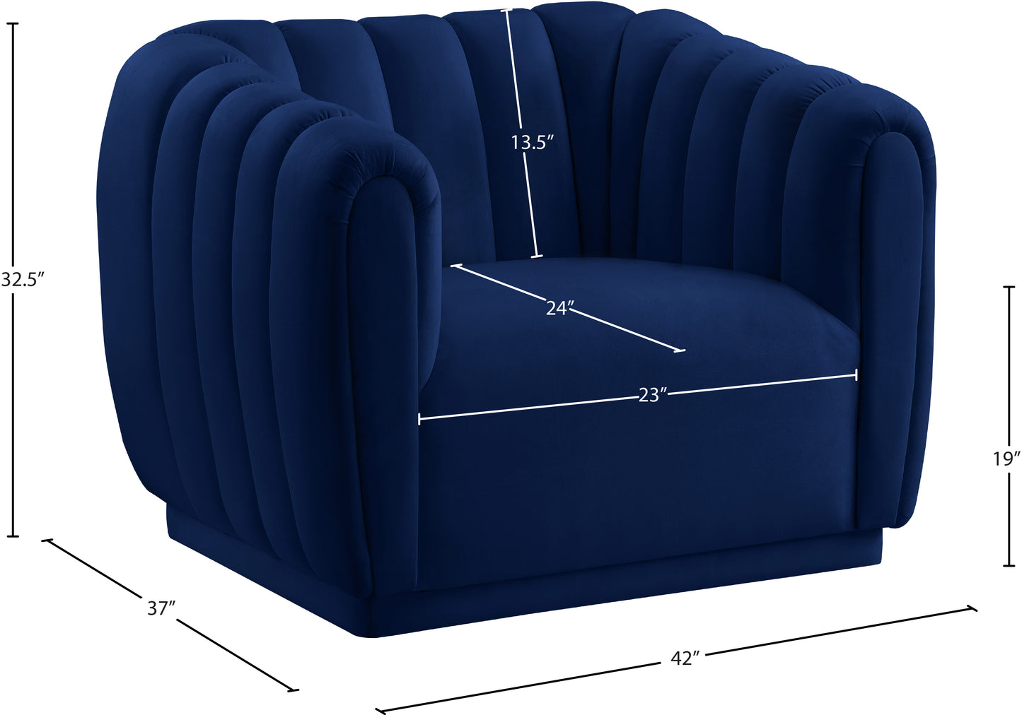 carter navy velvet chair c