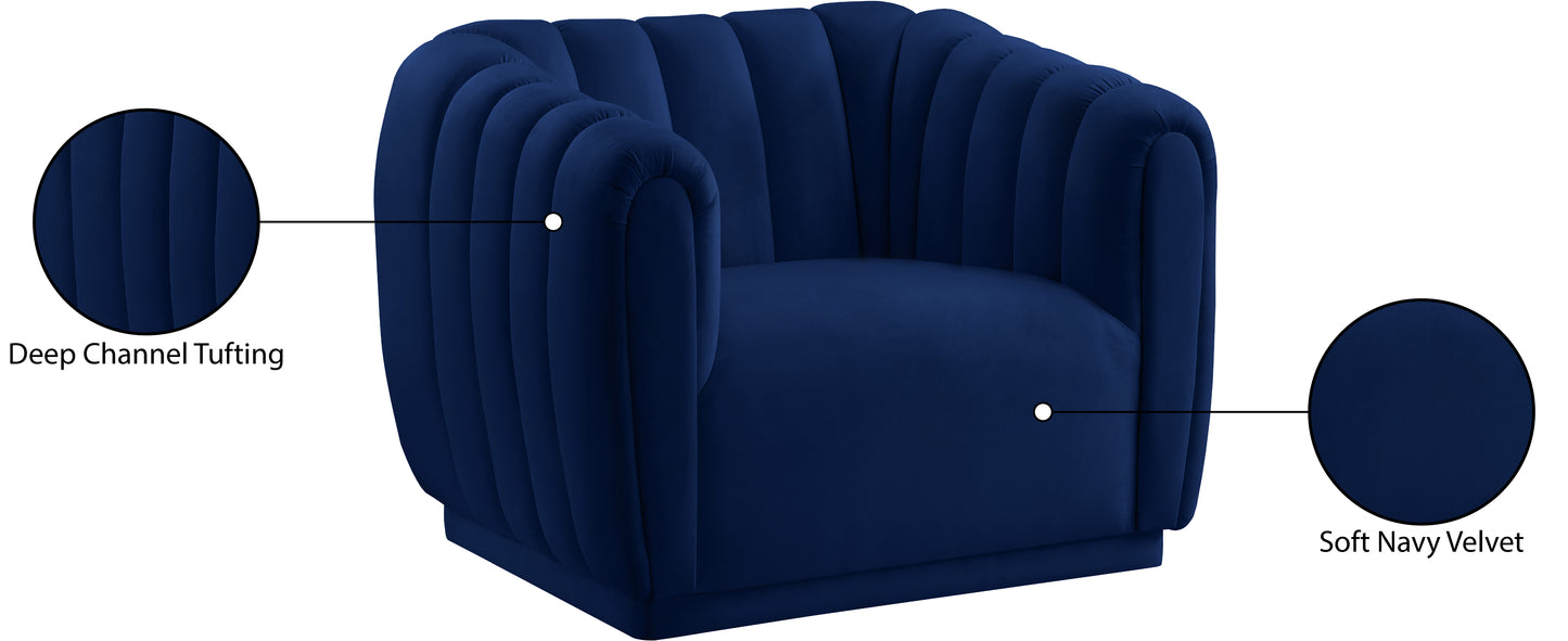 carter navy velvet chair c