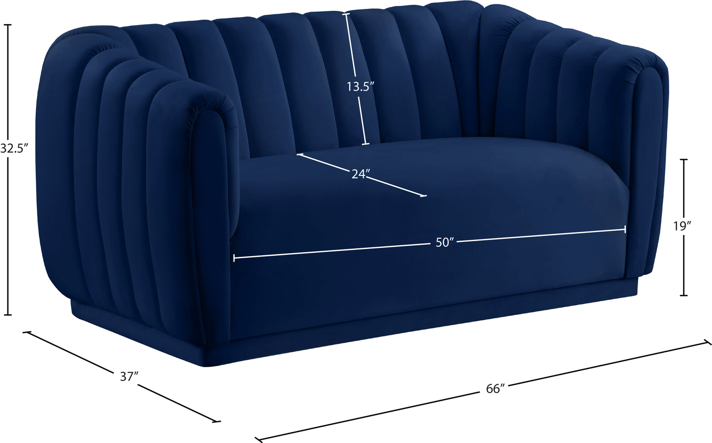 carter navy velvet loveseat l