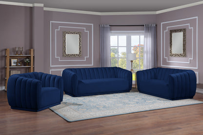 Carter Navy Velvet Loveseat L