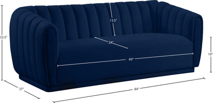 Carter Navy Velvet Sofa S