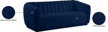 Carter Navy Velvet Sofa S